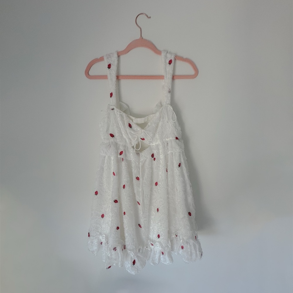 For Love & Lemons White Lace Mini Dress